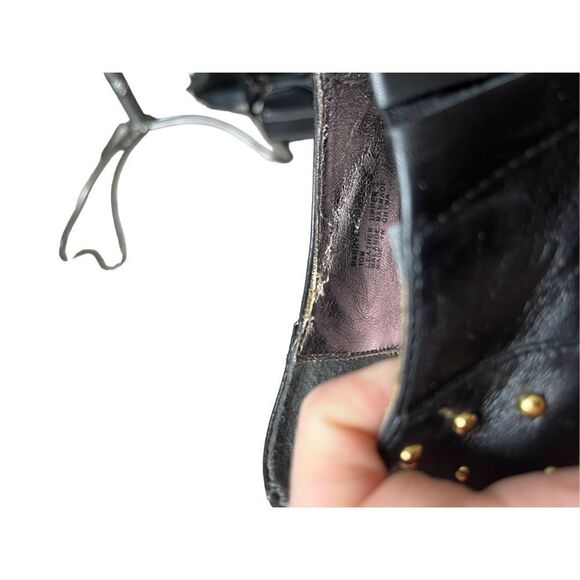 Steve Madden Studded Peep Toe Black Leather High Heel Booties size 10 - Picture 15 of 15